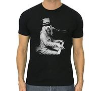 Leon Russell Men T-Shirt Piano Pop Country Rock Cotton Black Size S to 3XL Tee Black XXL