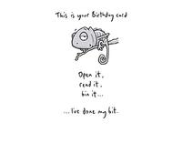 Leon the Chameleon Birthday Card - On branch