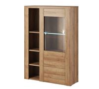 leon wooden display cabinet with 1 doors in riviera oak