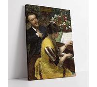 Leon Wyczolkowski “I have seen once†scene by the piano Canvas Wall Art Print Picture - 8 inch wide x 12 inch high (Frame Depth 30mm)