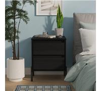 Leona Bedside Cabinet - 2 Drawer - Black Ash