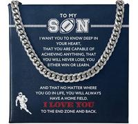 LEONADORA Football Necklace For Men, Chains for Man, To My Son Necklace From Mom, Gifts from Dad, Cool Christmas Birthday Graduation Men Gifts, Standard, Stainless Steel, Gold, No Gemstone
