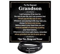 LEONADORA Grandson Cross Bracelet From Grandma Grandpa, Grandson Gifts From Nana Papa, Men Bracelet From Grandfather Grandmother for Graduation Birthday Christmas, Standard, Stainless Steel, no