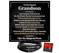 LEONADORA Grandson Cross Bracelet From Grandma Grandpa, Grandson Gifts From Nana Papa, Men Bracelet From Grandfather Grandmother for Graduation Birthday Christmas, Standard, Stainless Steel, no