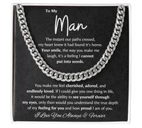 LEONADORA Promise Necklace For Him, Personalized To My Man Necklaces Gift, Sentimental Meaningful Gifts For Boyfriend, Cuban Link Chain For Men, Drummers Birthday Christmas Anniversary, Standard