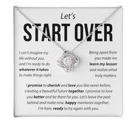 LEONADORA Start Over Necklace, To My Soulmate Necklace for Women, Girlfriend Gift, Anniversary Valentine Personalized Birthday Gift for Valentines Day, Necklace for Wife From Husband, Normal, White