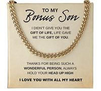 LEONADORA Step Son Gifts From Stepdad, Stepson Necklace To My Bonus Son From Mom or Dad, Birthday Gifts For Son In Law, Christmas Son In Law Gifts From Mother In Law, Stainless Steel, Gold, No
