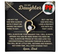 LEONADORA To My Daughter Necklace, Personalized Mom and Dad Daughter Necklaces, Mom or Dad Daughter Gifts, Beautiful Necklaces for Women, Birthday Gift Idea for Women, gold-plated-stainless-steel