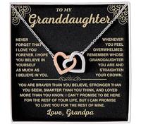 LEONADORA To My Granddaughter Necklace From Grandma Grandpa, Personalized Granddaughter Necklaces From Grandmother Grandfather, Jewelry Nana Papa Gifts for Graduation Birthday Christmas, Standard Box