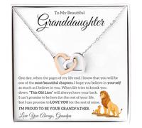 LEONADORA To My Granddaughter Necklace From Grandma Grandpa, Personalized Granddaughter Necklaces From Grandmother Grandfather, Jewelry Nana Papa Gifts for Graduation Birthday Christmas, Standard