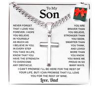 LEONADORA To My Son Necklace From Mom and Dad, Personalized Amazing Son Necklace From Mother Father, Inspiration Graduation Birthday Gifts, Cool Christmas Gift for Men, Standard, Stainless Steel, No