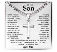 LEONADORA To My Son Necklace From Mom and Dad, Personalized Amazing Son Necklace From Mother Father, Inspiration Graduation Birthday Gifts, Cool Christmas Gift for Men, Standard, Stainless Steel, No