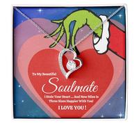 LEONADORA To My Soulmate Necklace For Women, Funny Gifts For Girlfriend, Personalized Best Christmas Presents Birthday Meaningful Gift For Wife, Romantic Anniversary Jewelry for Her, Standard