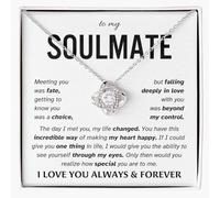 LEONADORA To My Soulmate Necklace For Women, Gifts For Girlfriend, Personalized Christmas Presents Best Birthday Meaningful Gift For Wife, Romantic Anniversary Jewelry for Her, Standard, Stainless