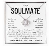 LEONADORA To My Soulmate Necklace For Women, Gifts For Girlfriend, Personalized Christmas Presents Best Birthday Meaningful Gift For Wife, Romantic Anniversary Jewelry for Her, Standard, Stainless