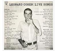 Leonard Cohen Live Songs (Vinyl) 12" Album (US IMPORT)
