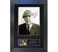 LEONARD COHEN Signed Autograph Mounted Photo Reproduction PRINT A4 Rare (297 x 210mm) #547 (Black Frame)
