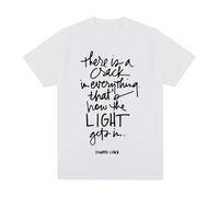 Leonard Cohen t-Shirt There is Crack in Everything Cotton Men T Shirt TEE Tshirt Womens Tops White XL