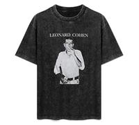 Leonard Cohen Tribute Washed Round Neck Men Women Tee Shirt Size XXL Black
