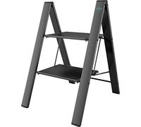 Leonardo 2 Anodized Aluminium Steps Stool Black