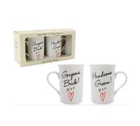 Leonardo 2 Ceramic Mugs Set - Bride & Groom