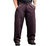 Leonardo Carbone® Dirk Men's Trousers, Lightweight Summer Trousers, Festival Outfit, Viking, Medieval Clothing, LARP, Cosplay, Casual Trousers, Long, 100% Cotton, brown, 3XL