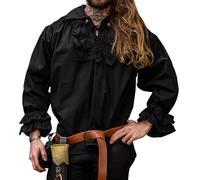 Leonardo Carbone® Dracula Pirate Shirt Vampire Shirt with Ruffles - Medieval Clothing Medieval Shirt Men, LARP Clothing, Festival Outfit, Pirate Costume, Casual Shirts - 100% Cotton