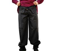 Leonardo Carbone® Gerold Medieval Trousers - Men's Trousers, Medieval Clothing, Viking Trousers Men, Costume Men, Festival Outfit, LARP, Cosplay, Casual Trousers - 100% Cotton, black, 3XL