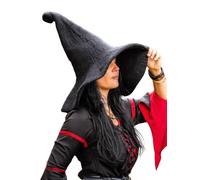 Leonardo Carbone® Glinda Witch Hat - Witch Costume, Medieval Clothing Headgear, Halloween Costume Women, Witcher Hat, Wizard Hat, LARP Clothing, Carnival, Cosplay - 100% Wool