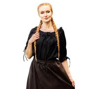 Leonardo Carbone Medieval Blouse Short Sleeve Vera Black - Black - Large