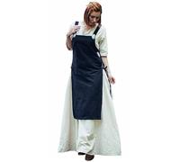 Leonardo Carbone Medieval Ladies Overdress Aleiga Sleeveless Side Lacing Cotton Black - S/M