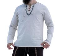 Leonardo Carbone® Medieval Shirt Elfriede Unisex Medieval Clothing Men & Women, Medieval Shirt, LARP Clothing, Festival Outfit, Carnival Costume, Casual Shirts - 100% Cotton, natural, M