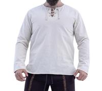 Leonardo Carbone® Otto Medieval Shirt - Medieval Clothing Men's LARP Clothing Festival Outfit Men's Carnival Costume Casual Shirts Long Sleeve - 100% Cotton, natural, XL