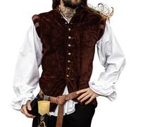 Leonardo Carbone® Pierre Men's Velvet Vest | Luxury Design | Perfect for LARP and Medieval Events | Vests | Jackets | Costumes | Medieval | Cotton, red, L