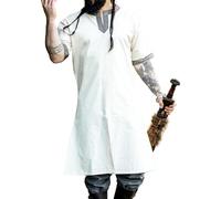 Leonardo Carbone® Richard Short Sleeve Tunic - Medieval Clothing Men, Medieval Shirt, Casual Shirts Short Sleeve, Carnival Costume Men, Viking Tunic, LARP Clothing - 100% Cotton, natural, M