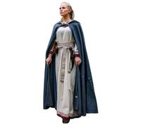 Leonardo Carbone® Unisex Classic Medieval Cape Elinor - Medieval Clothing for Men and Women, Hobbit Costume, LARP Clothing, Viking, Cosplay Men, Halloween, Carnival Grey
