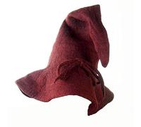 Leonardo Carbone® Unisex Medieval Wizard Hat Merlin - Wizard Costume, Medieval Clothing Headgear, Halloween Costume Women, Wizard Hat Men, LARP, Carnival, Cosplay - 100% Wool Red
