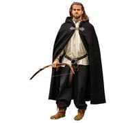 Leonardo Carbone® Unisex Medieval Wool Cape with Wolf Clasp Tjark - Medieval Clothing Men and Women, Cape Men, Hobbit Costume, LARP, Viking, Cosplay, Men, Halloween, Carnival Black