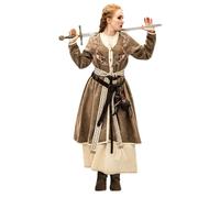 Leonardo Carbone® Viking Birka Skadi Coat Women's Classic Medieval Clothing Winter Jacket Women's Wind Jacket Carnival Costume LARP Clothing Viking Cosplay Women, sand, L