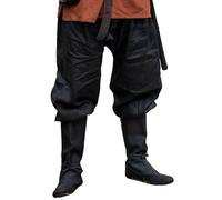 Leonardo Carbone® Viking Linen Trousers Men's Wodan - Men's Trousers, Lightweight Summer Trousers Men, Festival Outfit, Viking, Medieval Clothing, LARP, Cosplay, Casual Trousers - 100% Linen, black, M