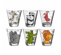 Leonardo children's mug set BAMBINI, 6 mugs drinking mug glass coloured 120 m...