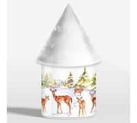 Leonardo Christmas LED Light Up Deer Family Snow Scene Lantern Lamp Decoration 21cm High