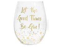 Leonardo Collection 41662 Luxurious Drinks Glasses Gold Edition Gin Glass And Tonic Glass With Golden Print of Let The Good Times be Gin Glass Capacity Of 1 Pint