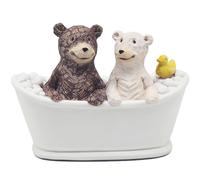 Leonardo Collection The Bear Bathtime Sign With Quote Carved Ornaments For Home Decor | Ideal Figurines Friendship Gifts For Women & Men | Lovely Table Centerpiece & Living Room Accessories