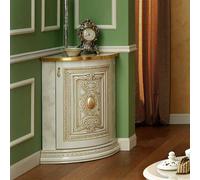 Leonardo Corner Cabinet - Ivory Gloss and Gold