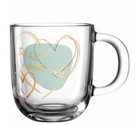 Leonardo cup Emozione You are wonderful, mug, glass, turquoise, 400 ml