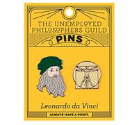 Leonardo da Vinci and Vitruvian Man Enamel Pin Set - 2 Unique Colored Metal Lapel Pins