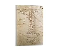 Leonardo_Da_Vinci, Flying Machine Posters Painting Canvas Wall Art Scroll Picture Print Living Room 12x18inch(30x45cm)