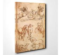 Leonardo Da Vinci Horse Sketch Canvas Wall Art Print 30x20 Inch
