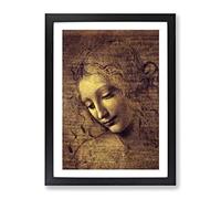 Leonardo Da Vinci La Scapigliata Classic Painting Framed Wall Art Print, Ready to Hang Picture for Living Room Bedroom Home Office Décor, Black A2 (64 x 46 cm)